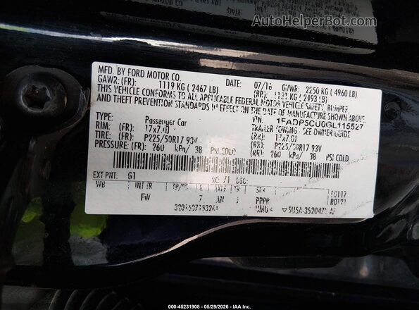 1FADP5CU0GL115527 2016 FORD C-MAX ENERGI Black Engine compartment view