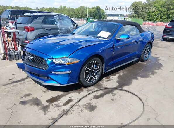 1FATP8UH6J5115168 2018 FORD MUSTANG Blue Vista tres cuartos delantera izquierda