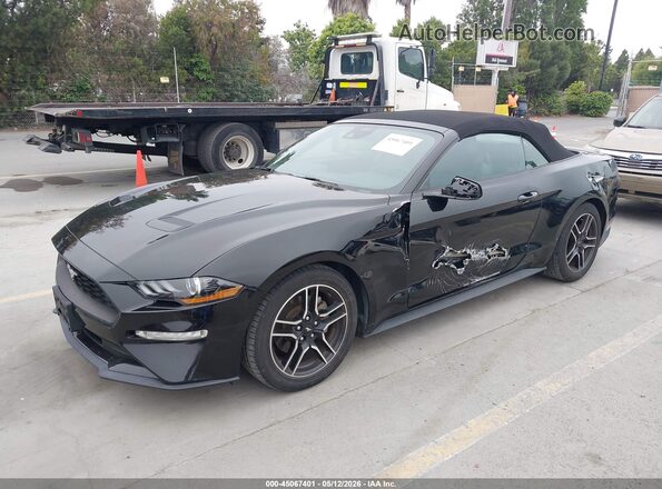 1FATP8UH6M5121024 2021 FORD MUSTANG Black Առջևի ձախ երեք քառորդ տեսարան