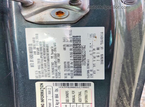 1FATP8UH8G5274802 2016 FORD MUSTANG Gray Вид підкапотного простору