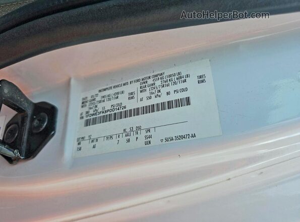 1FDWE3FK8PDD14726 2023 FORD ECONOLINE White Вид задніх сидінь