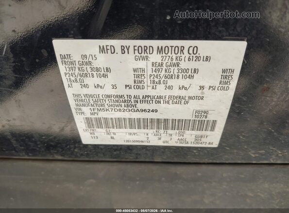 1FM5K7D82GGA96249 2016 FORD FORD EXPLORER Black 