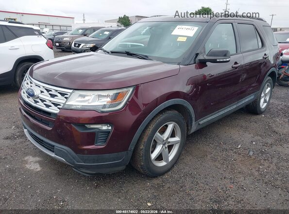 1FM5K7D85JGC63792 2018 FORD EXPLORER Темно-бордовый Передняя левая четверть