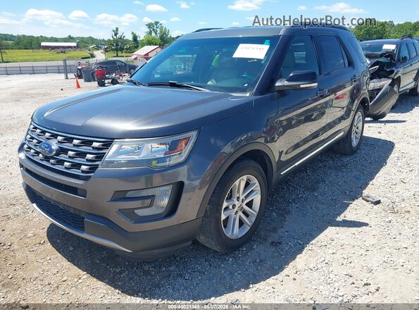 1FM5K7D89GGC20128 2016 FORD FORD EXPLORER Gray Առջևի ձախ երեք քառորդ տեսարան