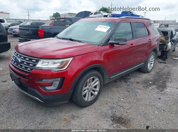 1FM5K7D89HGD14219 2017 FORD EXPLORER Красный Передняя левая четверть