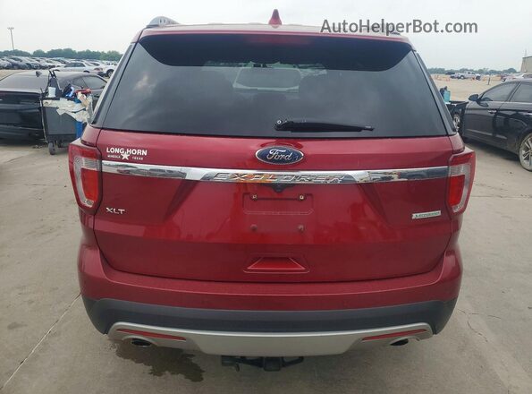 1FM5K7DH0HGC76461 2017 FORD EXPLORER Red უკანა ხედი