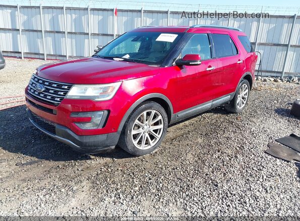 1FM5K7F87GGA69013 2016 FORD FORD EXPLORER Red წინა მარცხენა ხედი სამი მეოთხედიდან