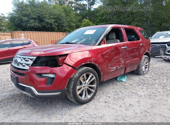 1FM5K7F88JGA39638 2018 FORD EXPLORER Red Вид спереду