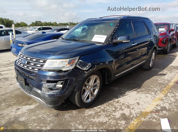 1FM5K7F89GGC69682 2016 FORD EXPLORER Blue Առջևի ձախ երեք քառորդ տեսարան