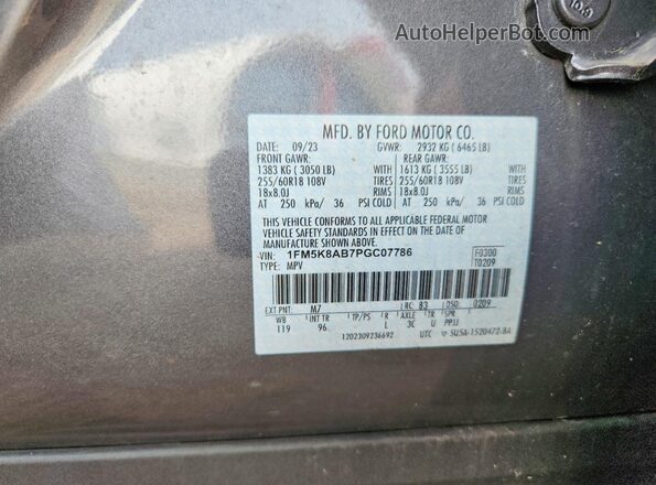 1FM5K8AB7PGC07786 2023 FORD EXPLORER Silver 