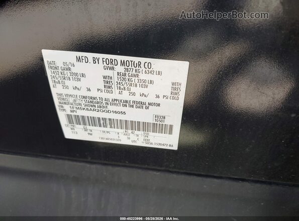 1FM5K8AR2GGD16055 2016 FORD UTILITY POLICE INTERCEPTOR Black Engine compartment view