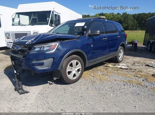 1FM5K8AR3GGA71900 2016 FORD UTILITY POLICE INTERCEPTOR Blue Vista tres cuartos delantera izquierda