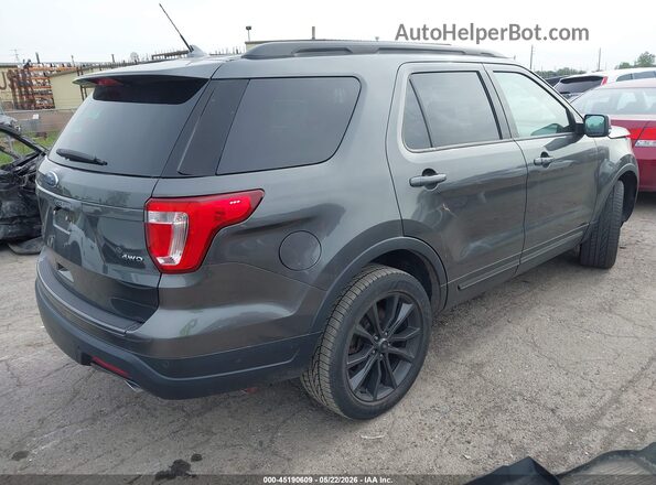 1FM5K8D81JGC68445 2018 FORD EXPLORER Gray Trasero derecho