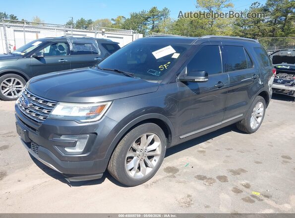 1FM5K8D84GGC52667 2016 FORD FORD EXPLORER Gray Vista tres cuartos delantera izquierda