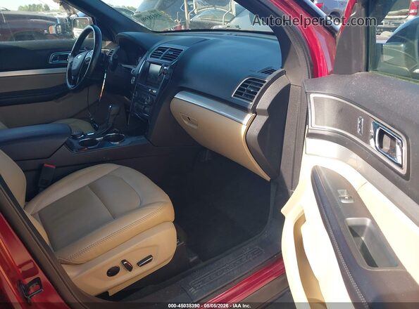 1FM5K8D84GGD20272 2016 FORD FORD EXPLORER Red Vista interior delantera