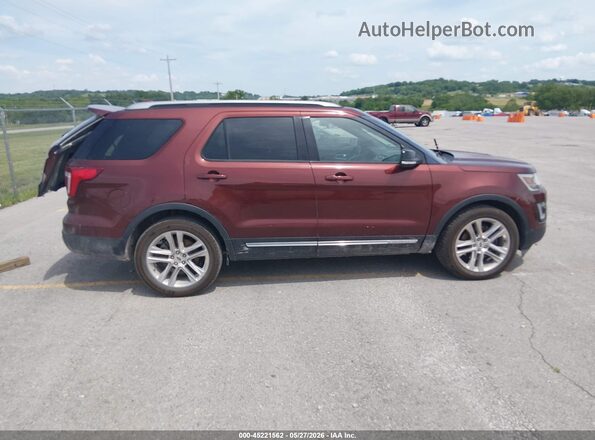 1FM5K8D85GGC12467 2016 FORD EXPLORER Burgundy Widok wnętrza z tyłu