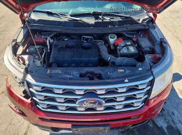 1FM5K8DH2HGC54774 2017 FORD FORD EXPLORER Red Widok komory silnika