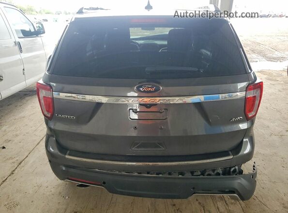 1FM5K8F83JGA82385 2018 FORD FORD EXPLORER Gray Вид ззаду