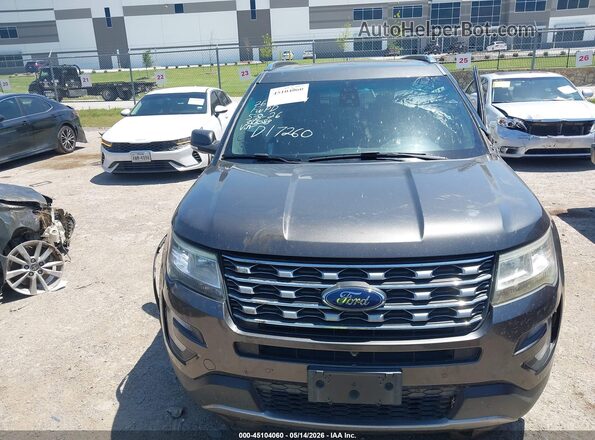 1FM5K8F86HGD17260 2017 FORD EXPLORER Brown Vista del cuadro de instrumentos