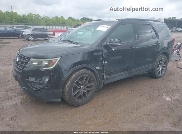 1FM5K8GT3GGA32744 2016 FORD EXPLORER Черный Передняя левая четверть