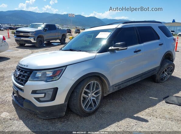 1FM5K8GT3HGC05454 2017 FORD EXPLORER Silver წინა მარცხენა ხედი სამი მეოთხედიდან