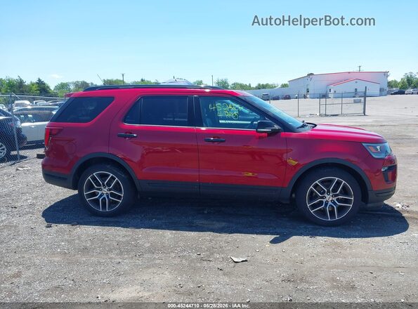 1FM5K8GT3JGC64607 2018 FORD EXPLORER Red Widok wnętrza z tyłu