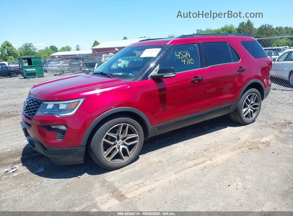 1FM5K8GT3JGC64607 2018 FORD EXPLORER Red Przód lewy