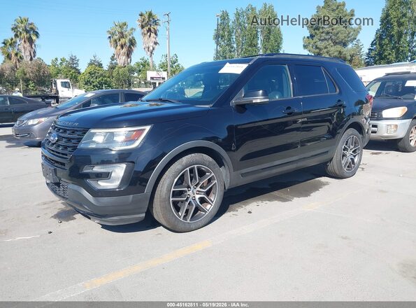 1FM5K8GT6GGC24630 2016 FORD EXPLORER Black წინა მარცხენა ხედი სამი მეოთხედიდან
