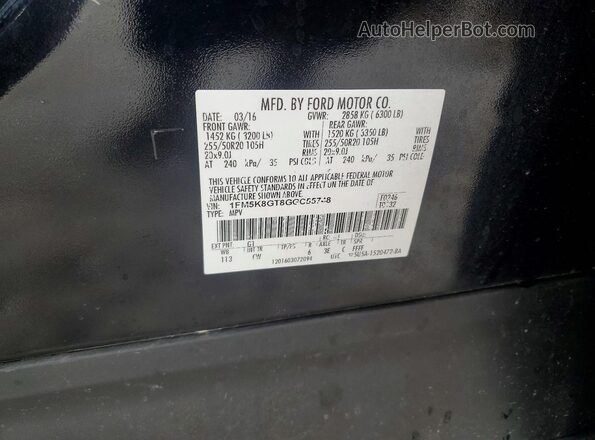 1FM5K8GT8GGC55748 2016 FORD EXPLORER Black 