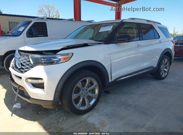 1FM5K8HC7LGC23267 2020 FORD FORD EXPLORER White წინა მარცხენა ხედი სამი მეოთხედიდან
