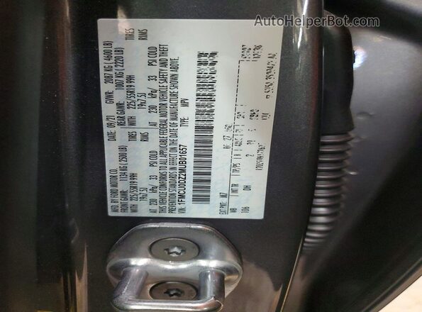1FMCU0DZ2MUB01657 2021 FORD ESCAPE Silver Vista de la etiqueta del VIN