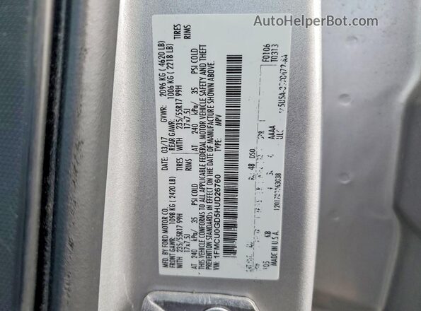 1FMCU0GD5HUD26760 2017 FORD ESCAPE Silver 