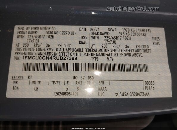 1FMCU0GN4RUB27399 2024 FORD ESCAPE Dark Blue Вид підкапотного простору