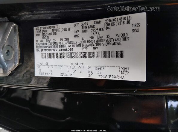 1FMCU0GX7GUA08065 2016 FORD ESCAPE Black 