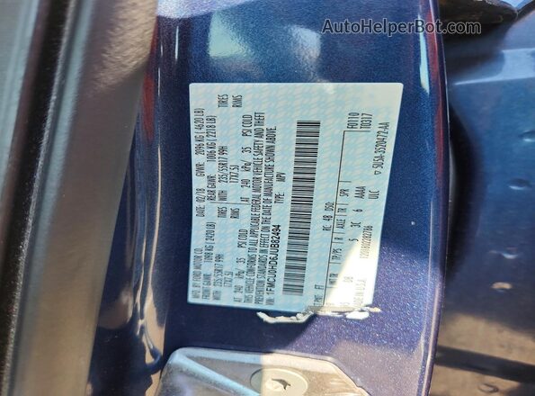 1FMCU0HD6JUB82494 2018 FORD ESCAPE Blue Вид наклейки з VIN-кодом
