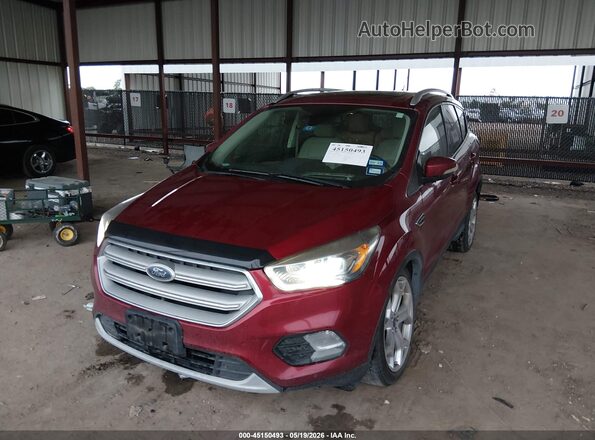 1FMCU0J99JUD54748 2018 FORD ESCAPE Red წინა მარცხენა ხედი სამი მეოთხედიდან