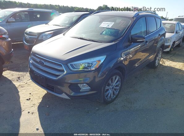 1FMCU0JD4HUE84886 2017 FORD ESCAPE Gray წინა მარცხენა ხედი სამი მეოთხედიდან