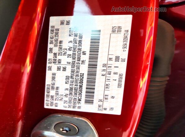 1FMCU9G60MUB06202 2021 FORD ESCAPE Бордовый 