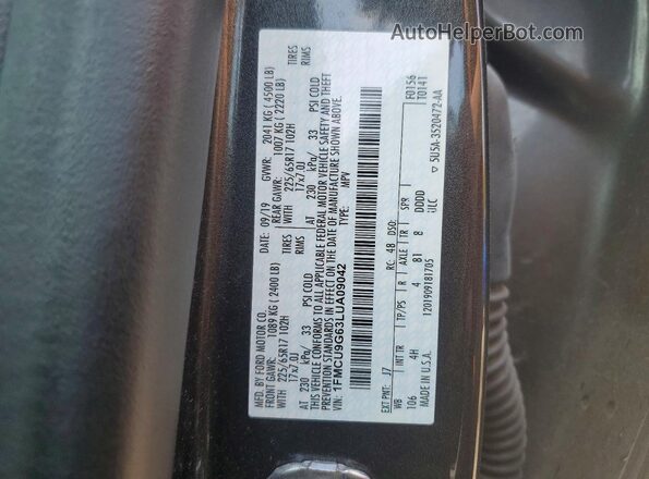 1FMCU9G63LUA09042 2020 FORD ESCAPE Gray 