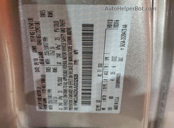 1FMCU9GD0JUD32928 2018 FORD ESCAPE Silver 