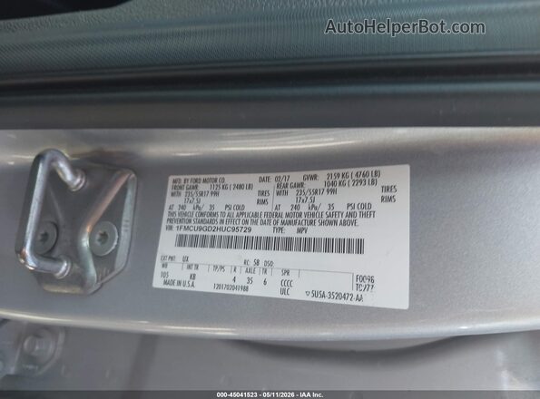 1FMCU9GD2HUC95729 2017 FORD ESCAPE Silver 