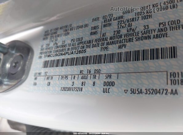 1FMCU9GN4PUA12805 2023 FORD ESCAPE White Engine compartment view
