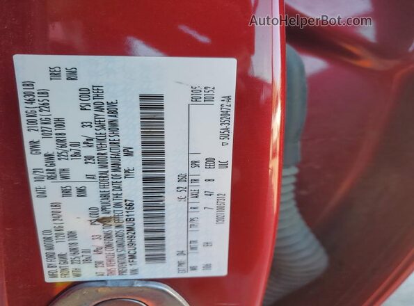 1FMCU9H92MUB11667 2021 FORD ESCAPE Red 
