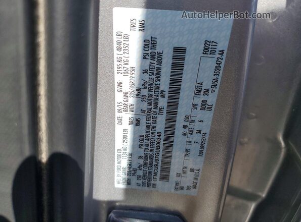 1FMCU9J97GUB06348 2016 FORD ESCAPE Серебряный 