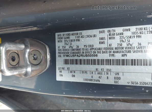 1FMCU9PA2RUB50598 2024 FORD ESCAPE Синий Вид подкапотного пространства