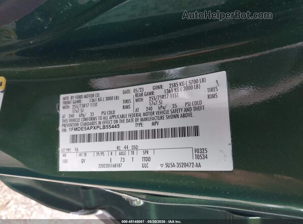 1FMDE5APXPLB55445 2023 FORD BRONCO Green ძრავის განყოფილების ხედი