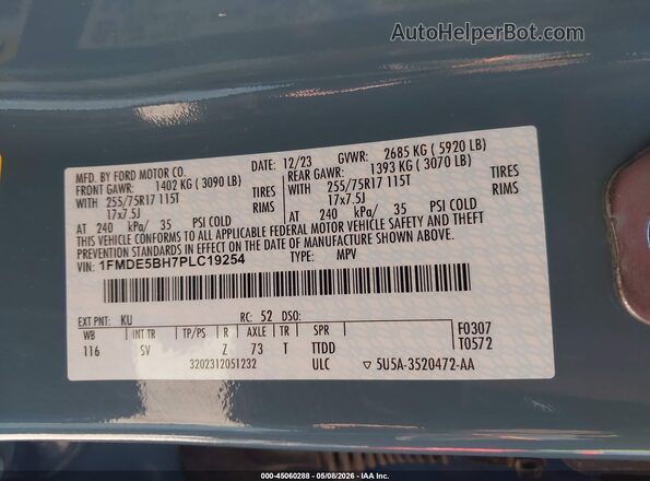 1FMDE5BH7PLC19254 2023 FORD BRONCO Blue Engine compartment view