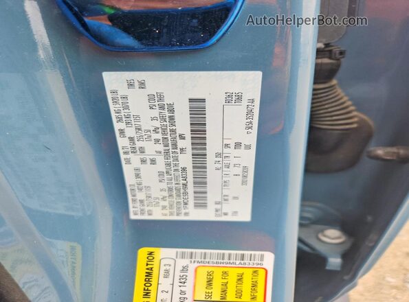 1FMDE5BH9MLA83396 2021 FORD BRONCO Blue Widok komory silnika