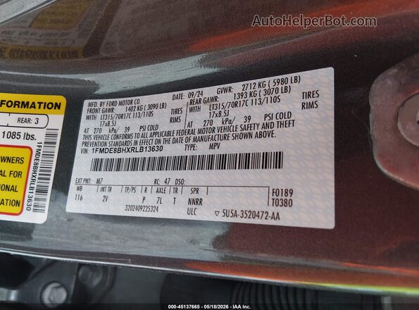 1FMDE8BHXRLB13630 2024 FORD BRONCO Gray Engine compartment view