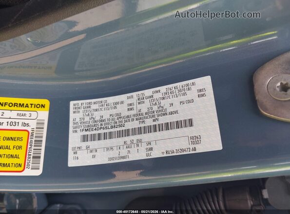 1FMEE4DP6SLB82502 2025 FORD BRONCO Blue ძრავის განყოფილების ხედი